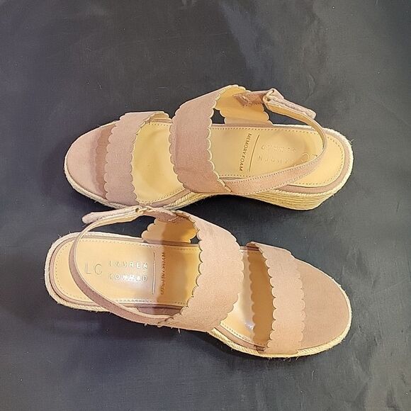 BRAND NEW LC LAUREN CONRAD CACTUS FLOWER WOMEN'S WEDGE SANDALS - Picture 7 of 16